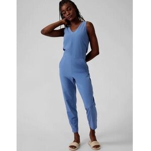Athleta Brooklyn Blue Sleeveless Jumpsuit with Relaxed Fit size 6